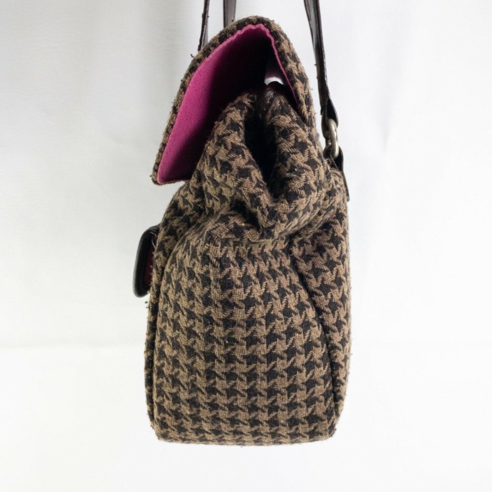 Liz Claiborne Bag Womens Wool Blend Outer Pockets Purse Hounds Tooth 10X8X4 - Picture 8 of 9